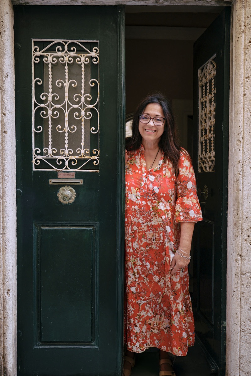 Debbie Womack in a doorway